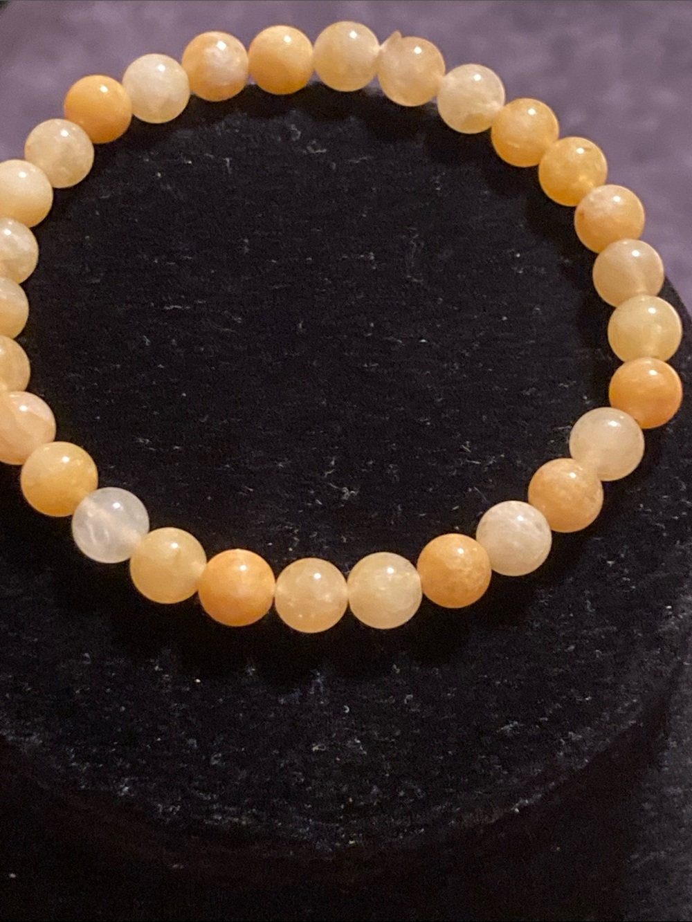 Yellow Jade Beaded Stretch Bracelet - Women Jewelry